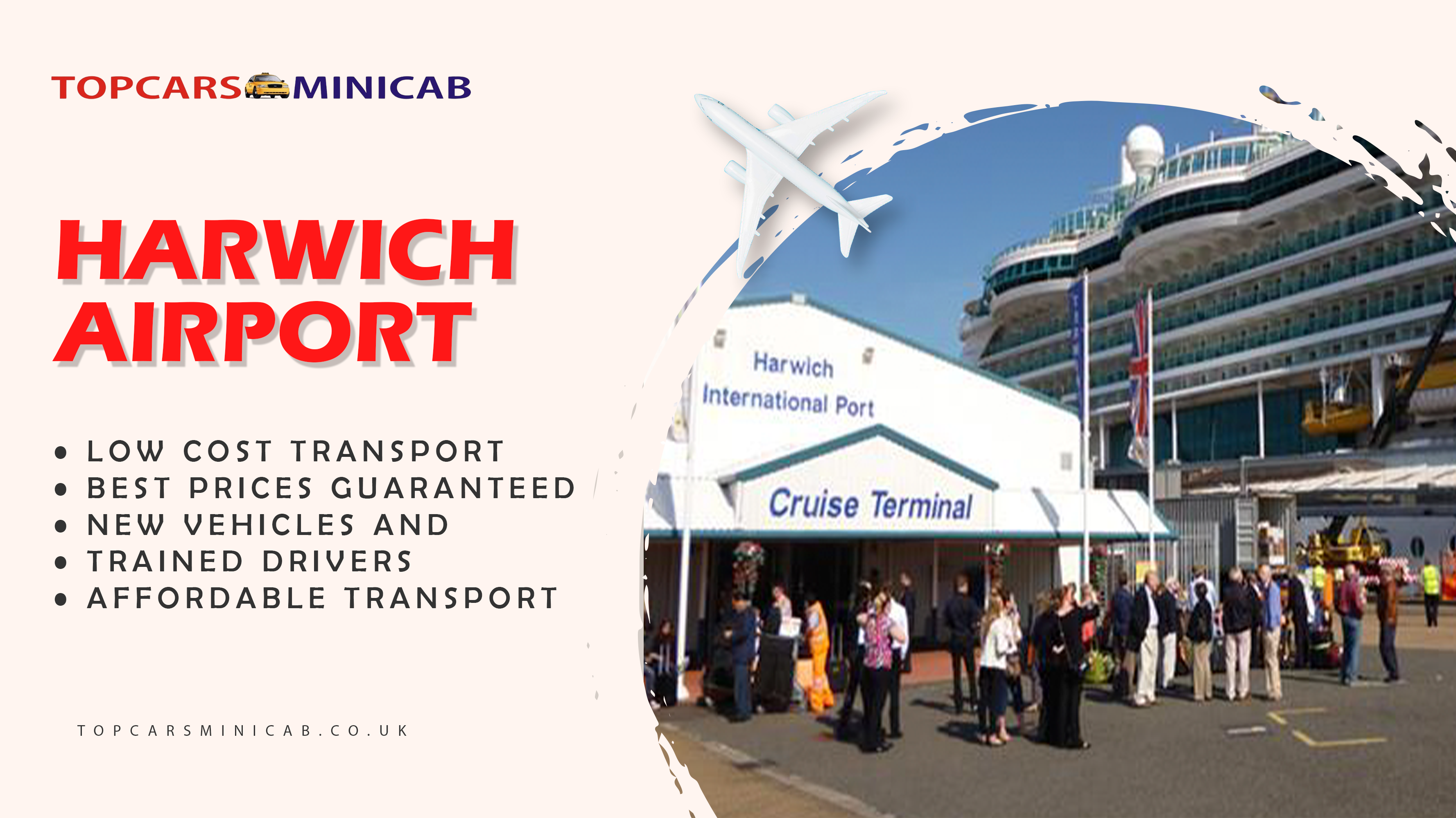 book a reliable taxi from Topcarsminicab -Taxi from Harwich airport